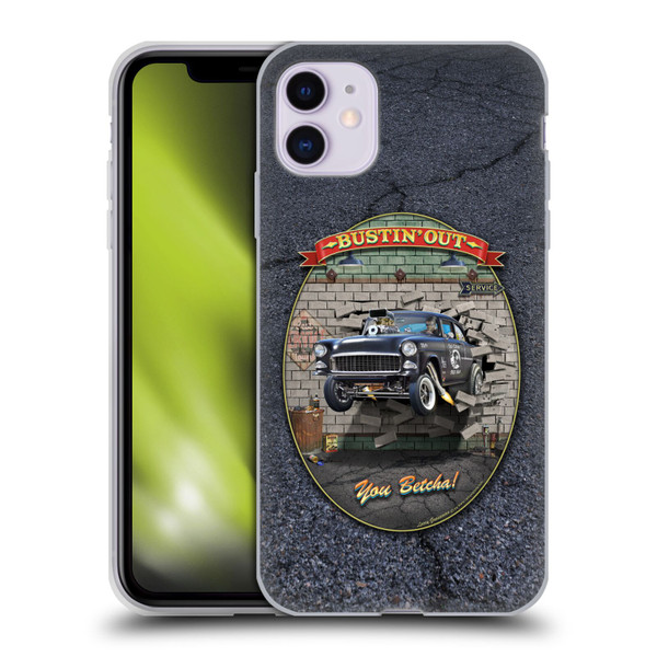 Larry Grossman Retro Collection Bustin' Out '55 Gasser Soft Gel Case for Apple iPhone 11