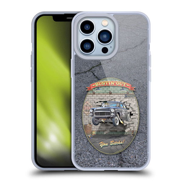 Larry Grossman Retro Collection Bustin' Out '55 Gasser Soft Gel Case for Apple iPhone 13 Pro