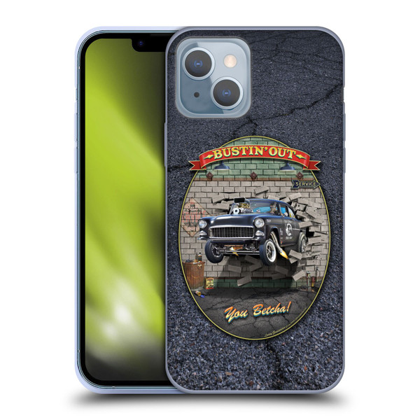 Larry Grossman Retro Collection Bustin' Out '55 Gasser Soft Gel Case for Apple iPhone 14