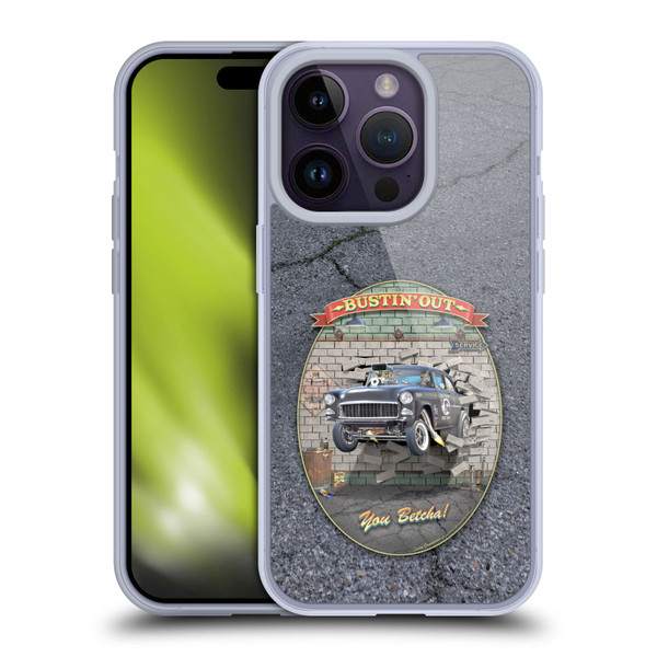 Larry Grossman Retro Collection Bustin' Out '55 Gasser Soft Gel Case for Apple iPhone 14 Pro