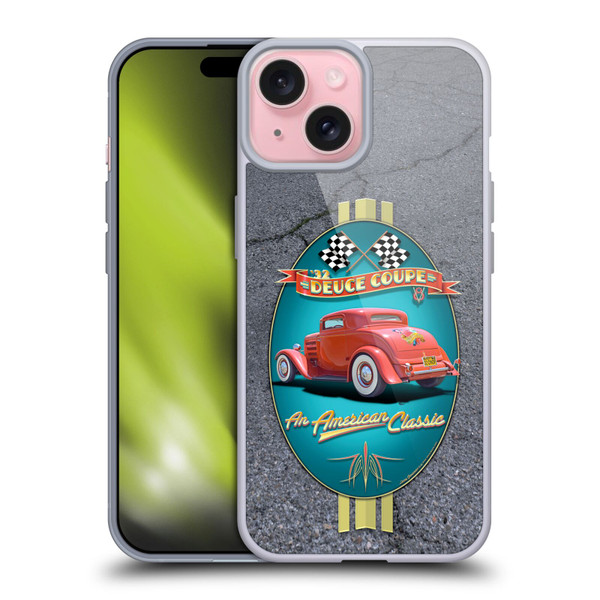 Larry Grossman Retro Collection Deuce Coupe Classic Soft Gel Case for Apple iPhone 15