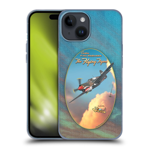 Larry Grossman Retro Collection P-40 Warhawk Flying Tiger Soft Gel Case for Apple iPhone 15