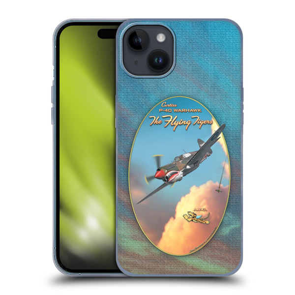 Larry Grossman Retro Collection P-40 Warhawk Flying Tiger Soft Gel Case for Apple iPhone 15 Plus