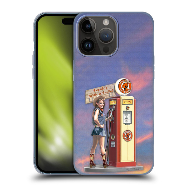 Larry Grossman Retro Collection Gasoline Girl Soft Gel Case for Apple iPhone 15 Pro Max