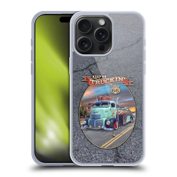 Larry Grossman Retro Collection Keep on Truckin' Rt. 66 Soft Gel Case for Apple iPhone 15 Pro Max