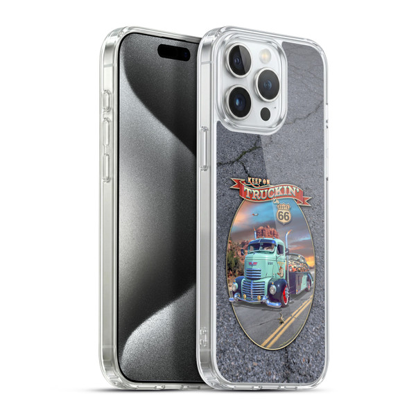 Larry Grossman Retro Collection Keep on Truckin' Rt. 66 Soft Gel Case for Apple iPhone 15 Pro Max & MagSafe