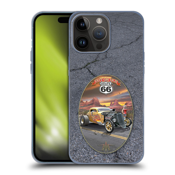 Larry Grossman Retro Collection Route 66 Hot Rod Coupe Soft Gel Case for Apple iPhone 15 Pro Max