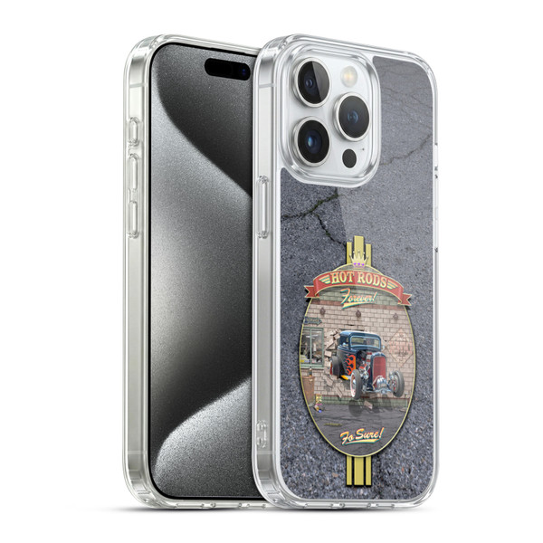 Larry Grossman Retro Collection Hot Rods Forever Soft Gel Case for Apple iPhone 15 Pro & MagSafe