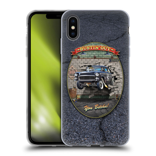 Larry Grossman Retro Collection Bustin' Out '55 Gasser Soft Gel Case for Apple iPhone XS Max
