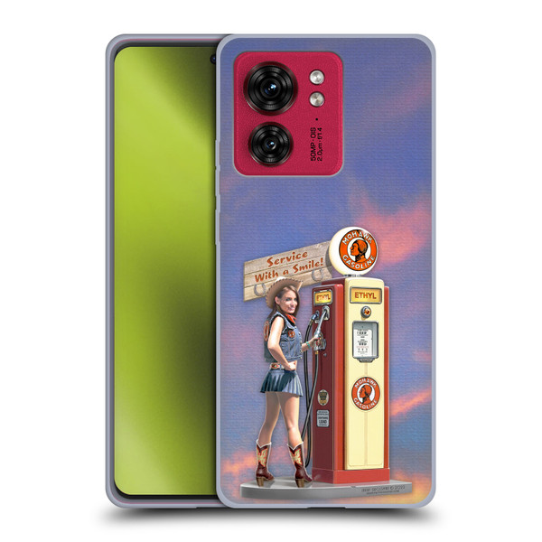 Larry Grossman Retro Collection Gasoline Girl Soft Gel Case for Motorola Moto Edge 40