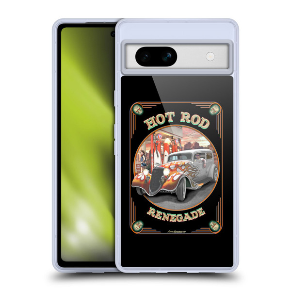 Larry Grossman Retro Collection Hot Rod Renegade Soft Gel Case for Google Pixel 7a