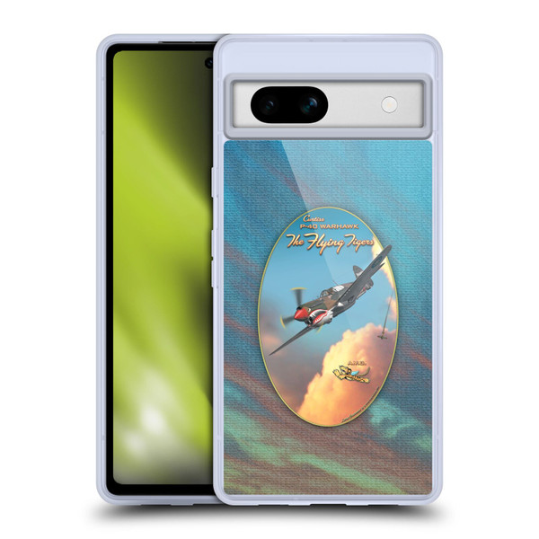 Larry Grossman Retro Collection P-40 Warhawk Flying Tiger Soft Gel Case for Google Pixel 7a