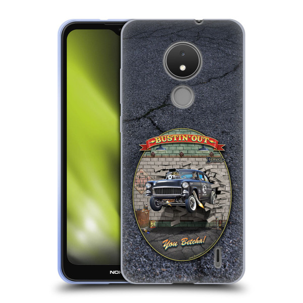 Larry Grossman Retro Collection Bustin' Out '55 Gasser Soft Gel Case for Nokia C21