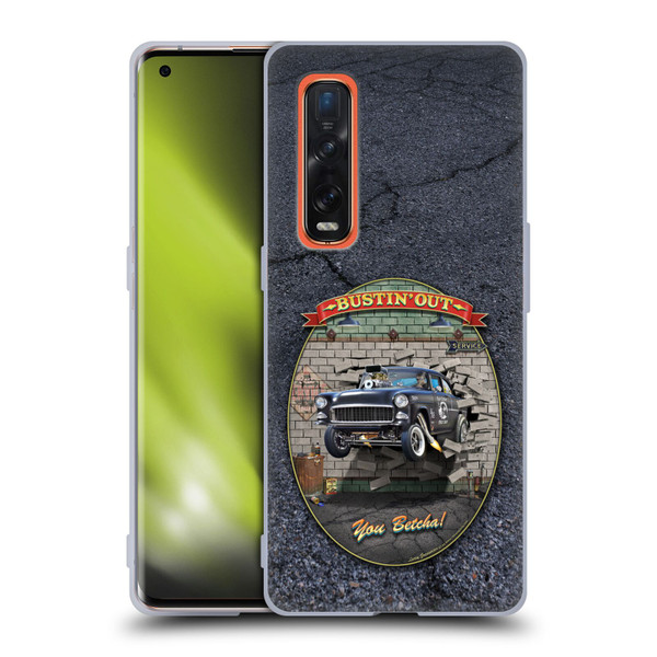 Larry Grossman Retro Collection Bustin' Out '55 Gasser Soft Gel Case for OPPO Find X2 Pro 5G