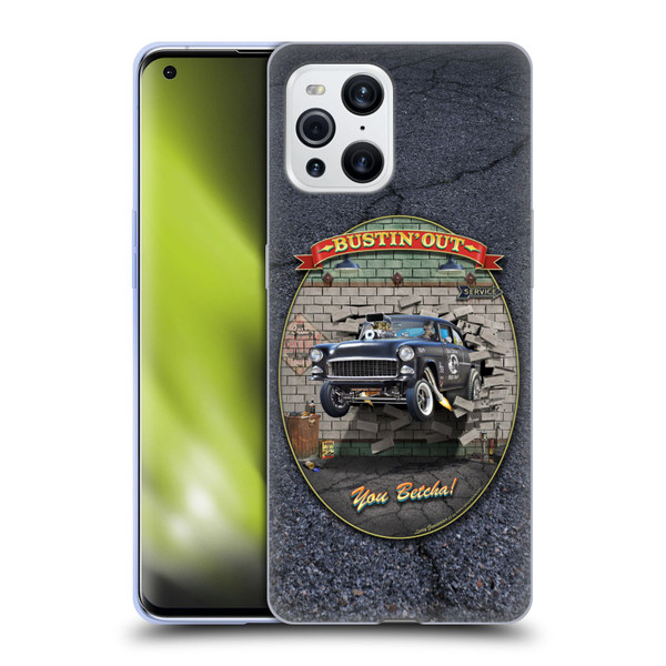 Larry Grossman Retro Collection Bustin' Out '55 Gasser Soft Gel Case for OPPO Find X3 / Pro