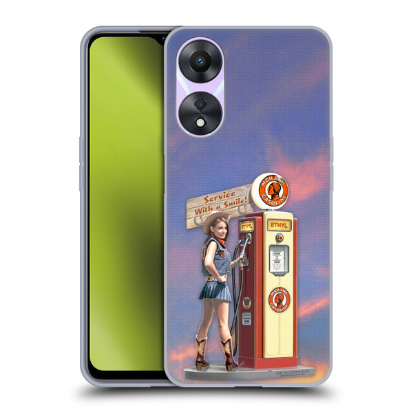 Larry Grossman Retro Collection Gasoline Girl Soft Gel Case for OPPO A78 5G