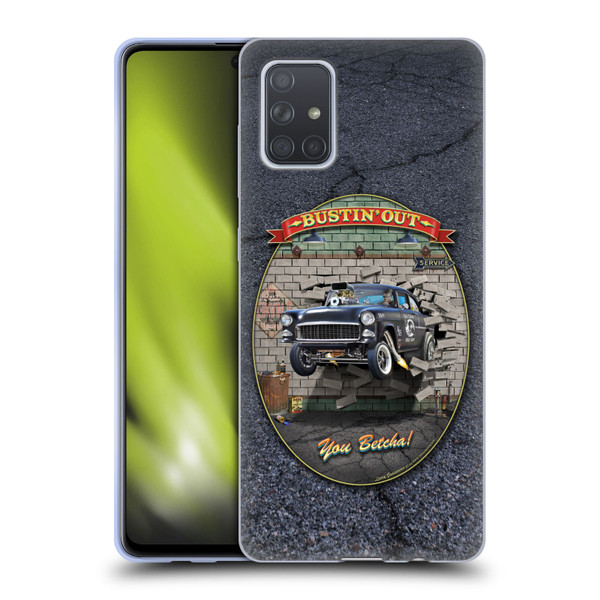 Larry Grossman Retro Collection Bustin' Out '55 Gasser Soft Gel Case for Samsung Galaxy A71 (2019)