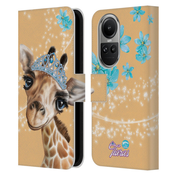 Animal Club International Royal Faces Giraffe Leather Book Wallet Case Cover For OPPO Reno10 5G / Reno10 Pro 5G