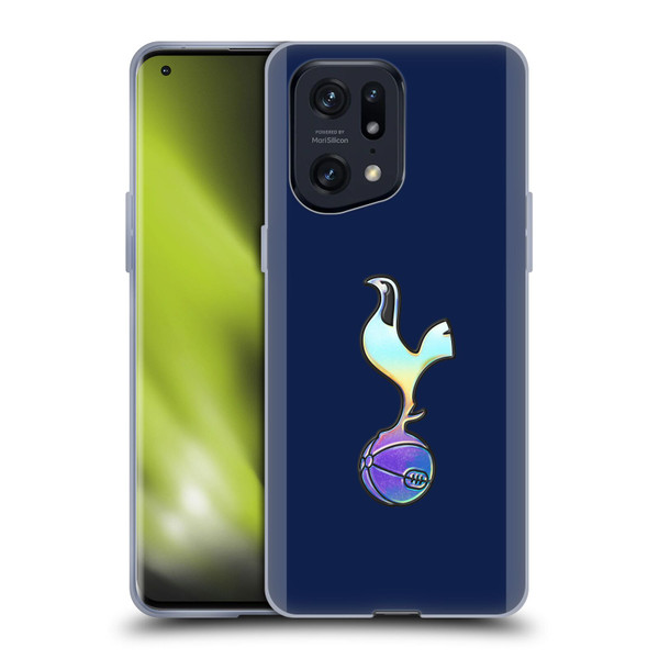 Tottenham Hotspur F.C. 2023/24 Badge Dark Blue and Purple Soft Gel Case for OPPO Find X5 Pro