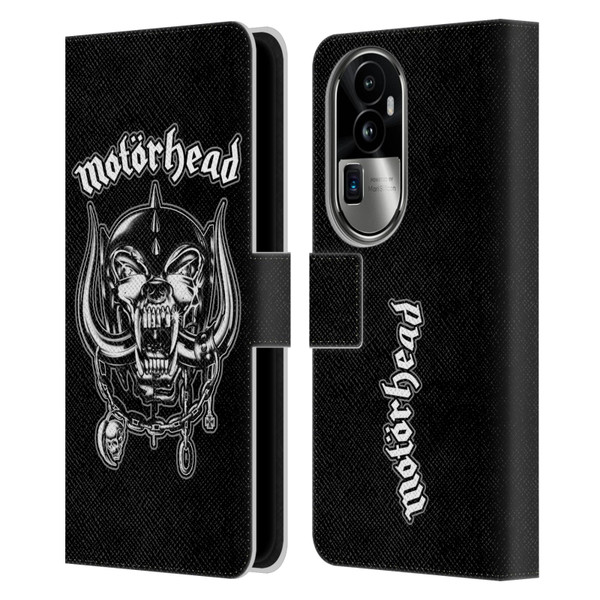 Motorhead Graphics Silver War Pig Leather Book Wallet Case Cover For OPPO Reno10 Pro+