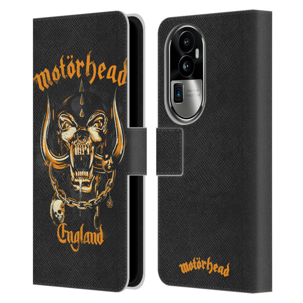 Motorhead Logo Warpig England Leather Book Wallet Case Cover For OPPO Reno10 Pro+