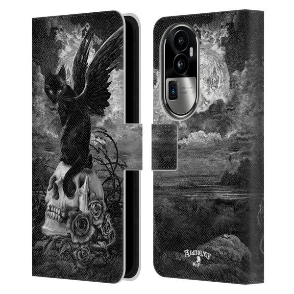 Alchemy Gothic Cats Nine Lives Of Poe Skull Leather Book Wallet Case Cover For OPPO Reno10 Pro+