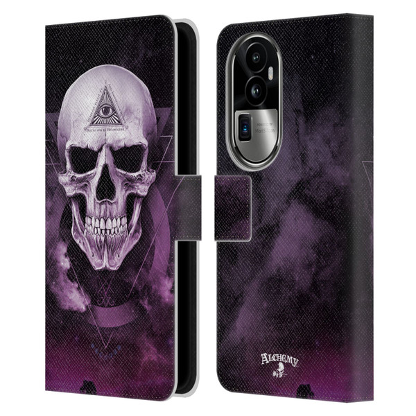 Alchemy Gothic Skull The Void Geometric Leather Book Wallet Case Cover For OPPO Reno10 Pro+