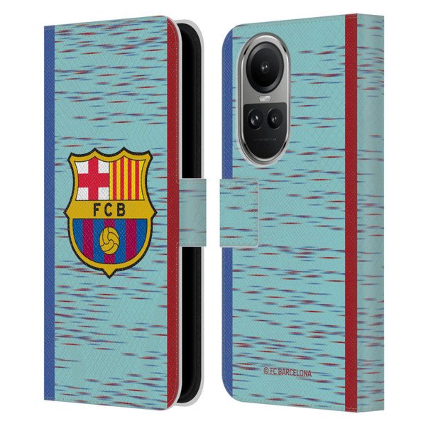 FC Barcelona 2023/24 Crest Kit Third Leather Book Wallet Case Cover For OPPO Reno10 5G / Reno10 Pro 5G