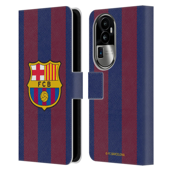 FC Barcelona 2023/24 Crest Kit Home Leather Book Wallet Case Cover For OPPO Reno10 Pro+