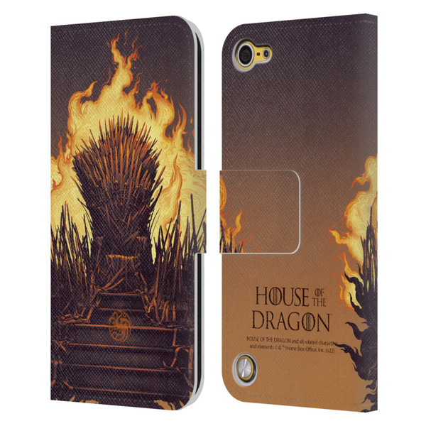 House Of The Dragon: Television Series Art Iron Throne Leather Book Wallet Case Cover For Apple iPod Touch 5G 5th Gen