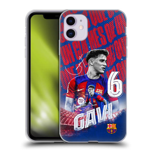 FC Barcelona 2023/24 First Team Gavi Soft Gel Case for Apple iPhone 11