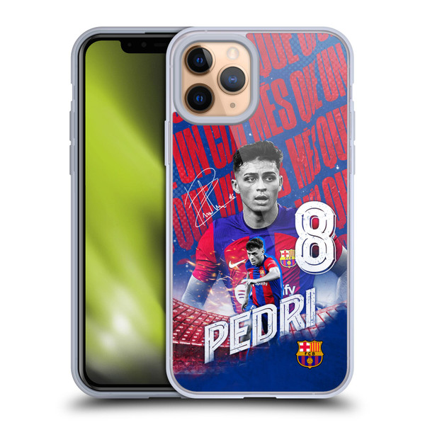 FC Barcelona 2023/24 First Team Pedri Soft Gel Case for Apple iPhone 11 Pro & MagSafe