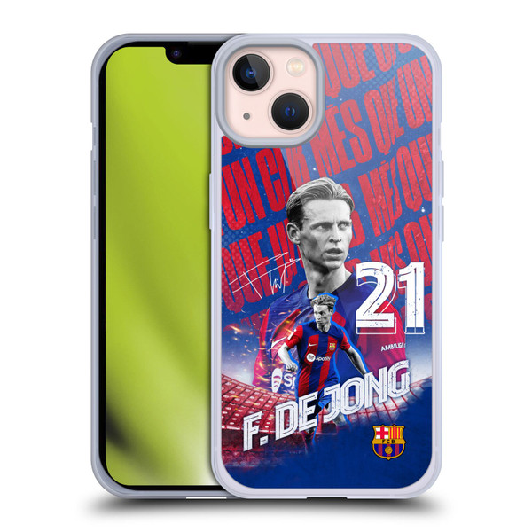 FC Barcelona 2023/24 First Team Frenkie de Jong Soft Gel Case for Apple iPhone 13
