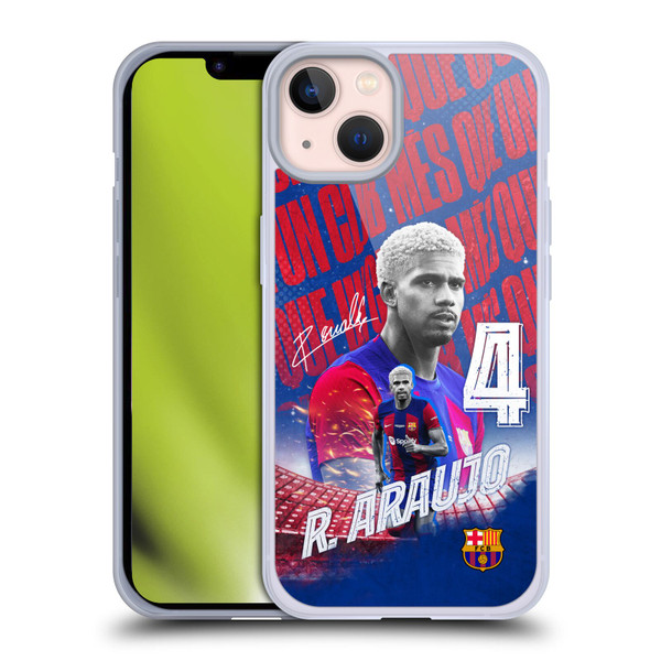 FC Barcelona 2023/24 First Team Ronald Araújo Soft Gel Case for Apple iPhone 13