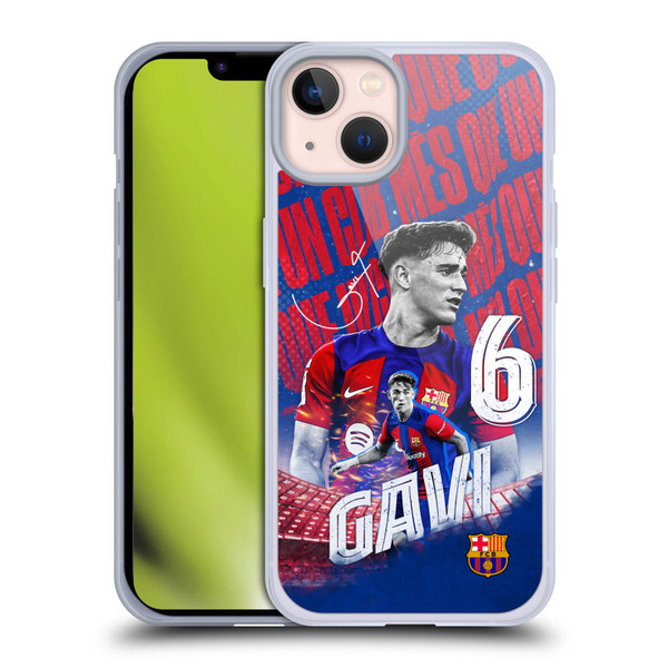 FC Barcelona 2023/24 First Team Gavi Soft Gel Case for Apple iPhone 13