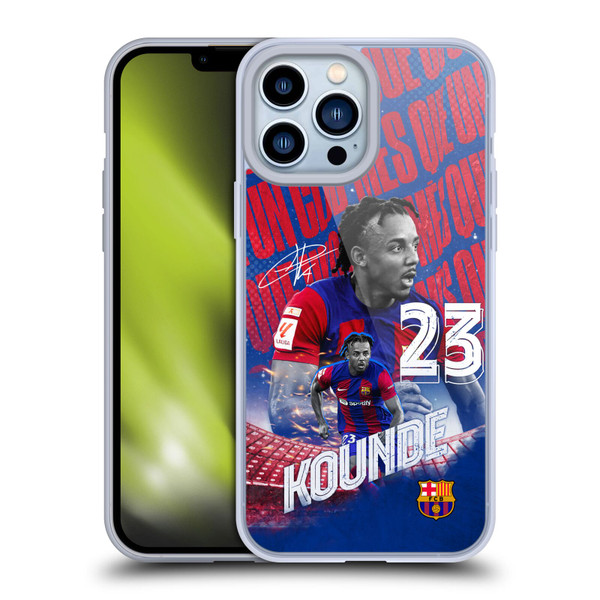 FC Barcelona 2023/24 First Team Jules Koundé Soft Gel Case for Apple iPhone 13 Pro Max