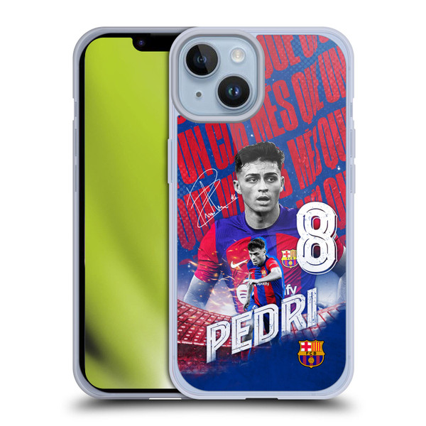 FC Barcelona 2023/24 First Team Pedri Soft Gel Case for Apple iPhone 14