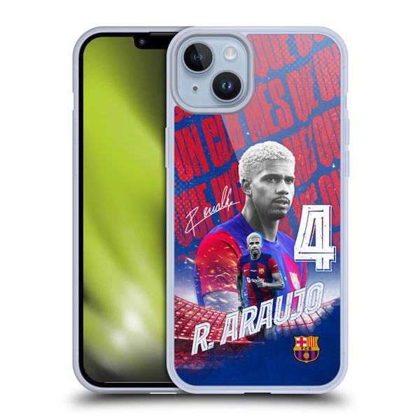 FC Barcelona 2023/24 First Team Ronald Araújo Soft Gel Case for Apple iPhone 14 Plus & MagSafe