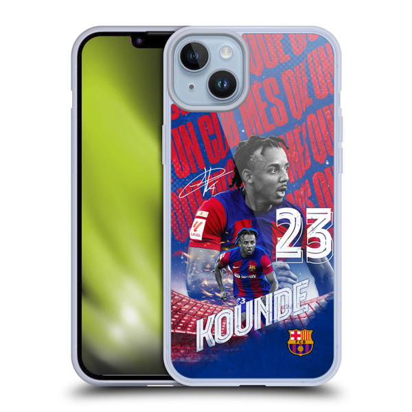 FC Barcelona 2023/24 First Team Jules Koundé Soft Gel Case for Apple iPhone 14 Plus