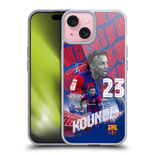 FC Barcelona 2023/24 First Team Jules Koundé Soft Gel Case for Apple iPhone 15 & MagSafe
