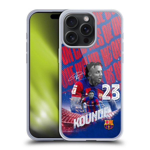 FC Barcelona 2023/24 First Team Jules Koundé Soft Gel Case for Apple iPhone 15 Pro Max & MagSafe