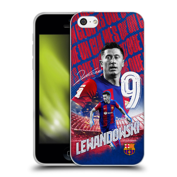 FC Barcelona 2023/24 First Team Robert Lewandowski Soft Gel Case for Apple iPhone 5c