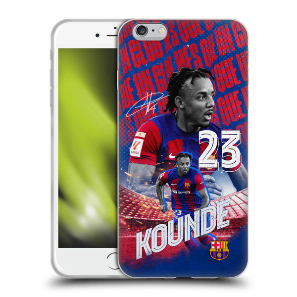 FC Barcelona 2023/24 First Team Jules Koundé Soft Gel Case for Apple iPhone 6 Plus / iPhone 6s Plus