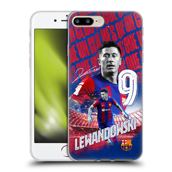 FC Barcelona 2023/24 First Team Robert Lewandowski Soft Gel Case for Apple iPhone 7 Plus / iPhone 8 Plus