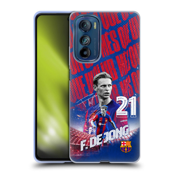 FC Barcelona 2023/24 First Team Frenkie de Jong Soft Gel Case for Motorola Edge 30