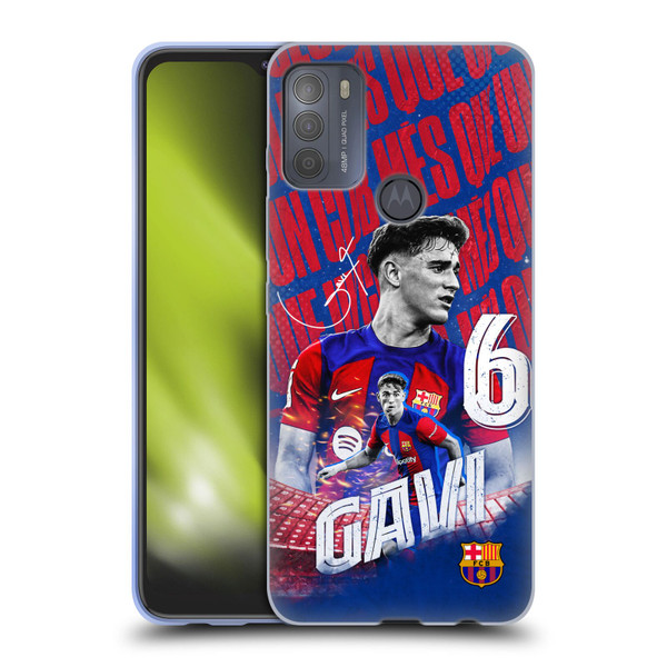 FC Barcelona 2023/24 First Team Gavi Soft Gel Case for Motorola Moto G50