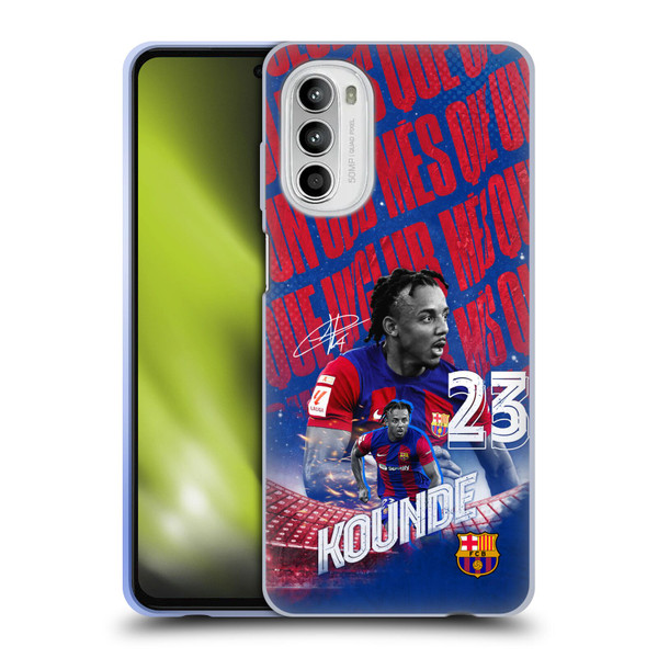 FC Barcelona 2023/24 First Team Jules Koundé Soft Gel Case for Motorola Moto G52