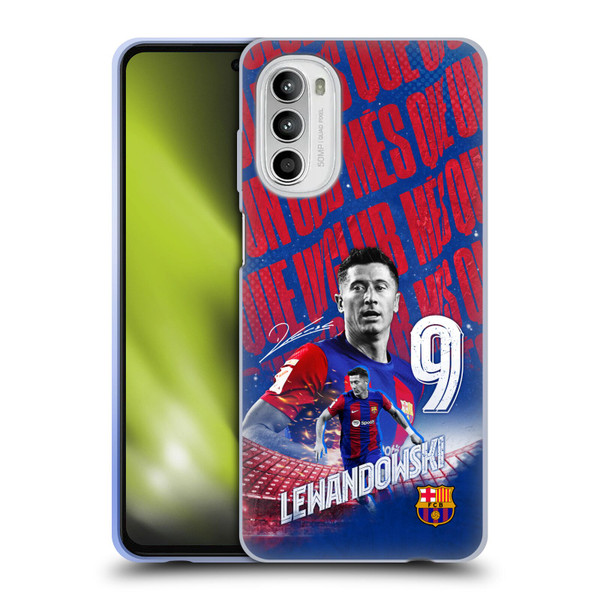 FC Barcelona 2023/24 First Team Robert Lewandowski Soft Gel Case for Motorola Moto G52