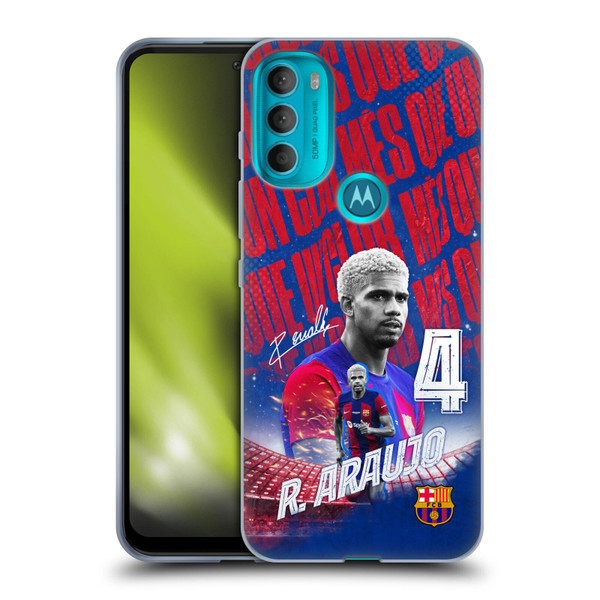 FC Barcelona 2023/24 First Team Ronald Araújo Soft Gel Case for Motorola Moto G71 5G