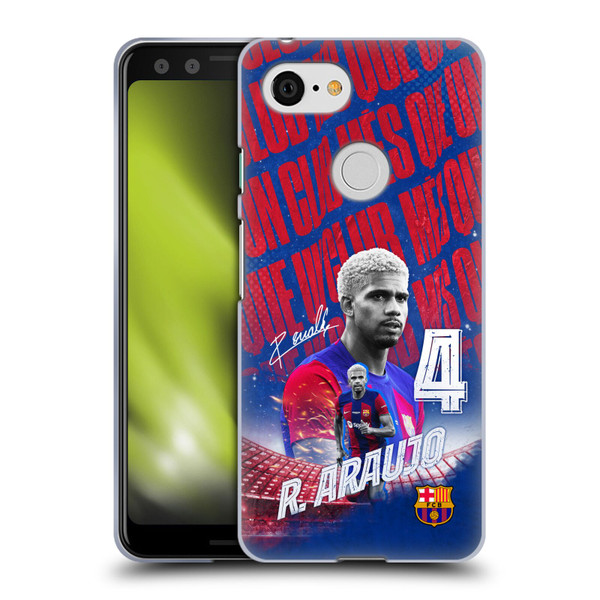 FC Barcelona 2023/24 First Team Ronald Araújo Soft Gel Case for Google Pixel 3